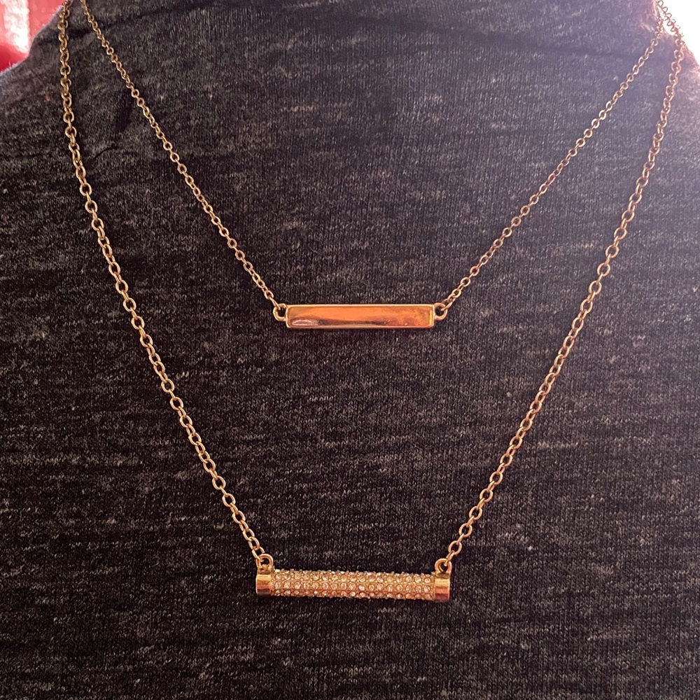Elegant Gold Bar Pendant Necklace